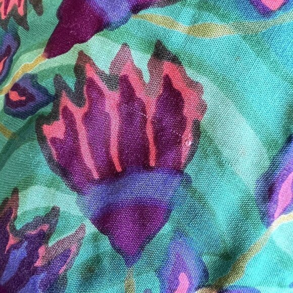 Rainbow Jo Hawaii Womens Small Floral Palm Short Sleeve Maxi Rayon Dress FLAWS - Picture 13 of 14